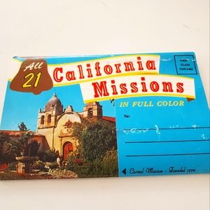 VTG Postcard Booklet California Missions 60s 70s SoCal Souvenir